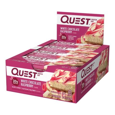 Quest Protein Bar, Baton Proteic, Cu Aroma De Ciocolata Alba Si Zmeura, 60g [2]