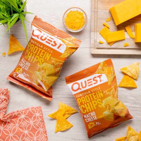 Quest Tortilla Style Protein Chips, Chipsuri Tortilla, Cu Aroma De Branza Nacho, 32 G [2]