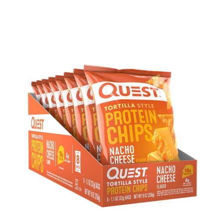 Quest Tortilla Style Protein Chips, Chipsuri Tortilla, Cu Aroma De Branza Nacho, 32 G [4]
