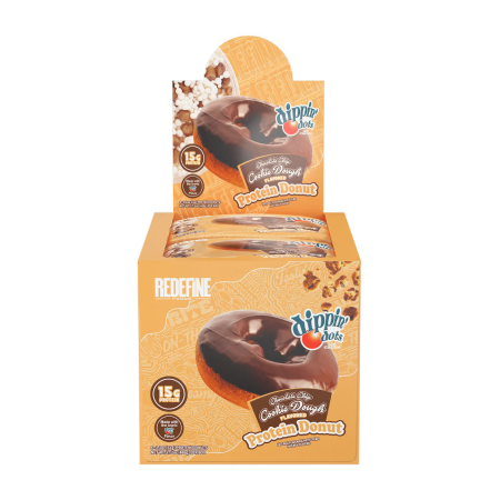 Redefine Foods Protein Donut Dippin' Dots Chocolate Chip Cookie Dough, Gogoasa Proteica Cu Aroma De Biscuiti Si Fulgi De Ciocolata, 61g [1]