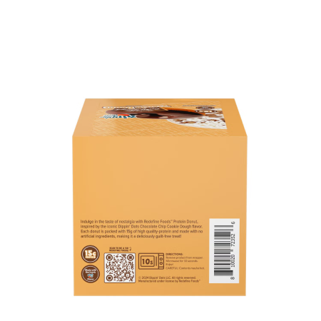 Redefine Foods Protein Donut Dippin' Dots Chocolate Chip Cookie Dough, Gogoasa Proteica Cu Aroma De Biscuiti Si Fulgi De Ciocolata, 61g [3]
