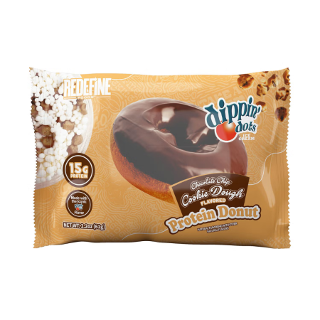 Suplimente alimentare - Redefine Foods Protein Donut Dippin' Dots Chocolate Chip Cookie Dough, Gogoasa Proteica Cu Aroma De Biscuiti Si Fulgi De Ciocolata, 61g