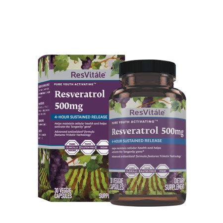 Suplimente alimentare - Resvitale Resveratrol 500 Mg, Quercetina 40 Mg, 30 Cps