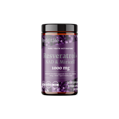 Suplimente alimentare - Resvitale Resveratrol + Nad & Miricell Cu Spermidina â€“ Suport Anti-aging, Energie Si Longevitate, 30 Cps