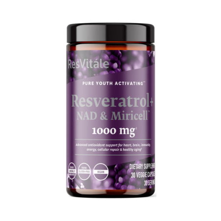 Afectiuni Frecvente - Resvitale Resveratrol + Nad & Miricell Cu Spermidina - Suport Anti-aging, Energie Si Longevitate, 30 Cps