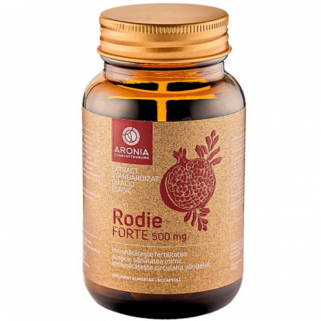 Suplimente alimentare - Rodie Forte la 500mg — 60 capsule din Rodie cu numeroase beneficii pentru corp și pentru minte