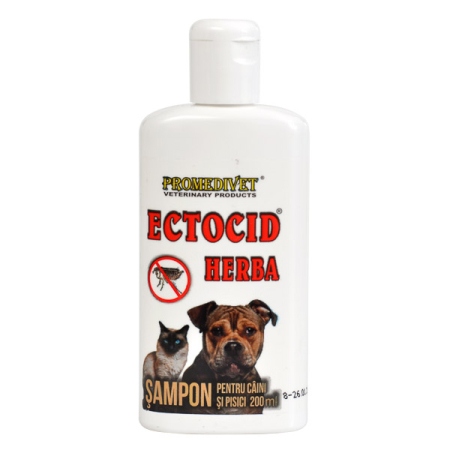 Îngrijire și Suplimente Animale - Șampon Antiparazitar Natural Câini și Pisici | Ectocid Herba 200ml