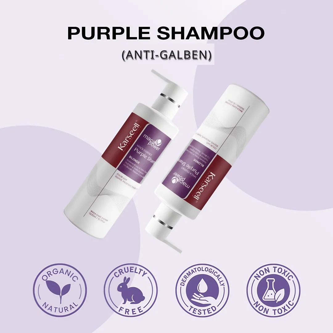 Sampon KARSEELL Mov/Violet ( neutralizează tonurile galbene si portocalii, hidrateaza si repara parul blond, gri sau decolorat) * 500ml [2]