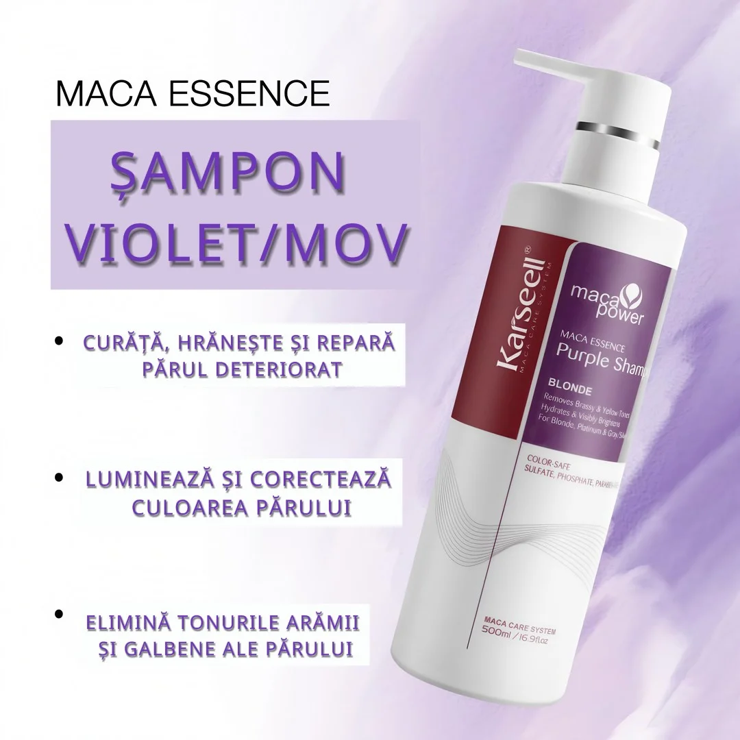 Sampon KARSEELL Mov/Violet ( neutralizează tonurile galbene si portocalii, hidrateaza si repara parul blond, gri sau decolorat) * 500ml [1]