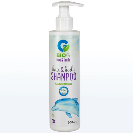 Cosmetice - Șampon și Gel de Duș Natural 2 în 1 BIO G BABY Delfin, 200 ml - cu Fermenți Lactobacillus