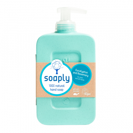 Ingrijire personala - Sapun ecologic lichid pentru maini cu 100% ingrediente naturale, Eucalyptus and Rosemary (300ml), Soaply