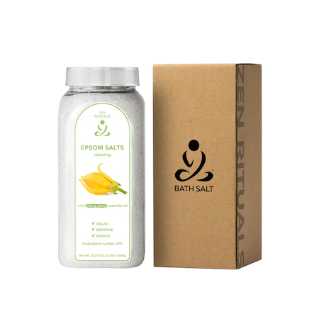 Aromaterapie - Sare de Baie Epsom (SULFAT DE MAGNEZIU) cu ulei esential de Ylang Ylang, 1 KG