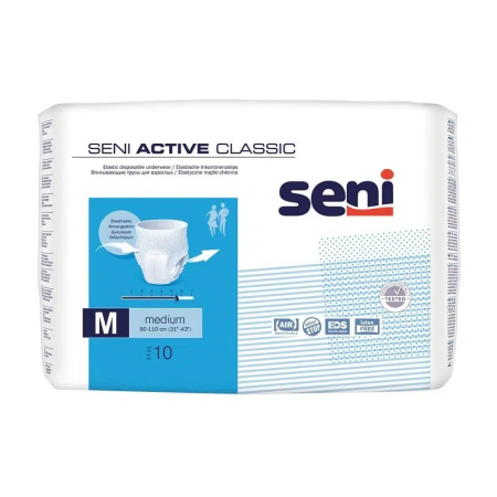 Incontinență Adulți - Seni Active Classic Medium (M) - Chilot Absorbant pentru Adulți (10 bucăți)