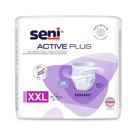 Incontinență Adulți - Seni Active Plus Extra Extra Large (XXL) - Chilot Absorbant pentru Adulți (10 bucăți)