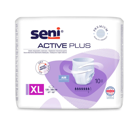 Incontinență Adulți - Seni Active Plus Extra Large (XL) - Chilot Absorbant pentru Adulți (10 bucăți)