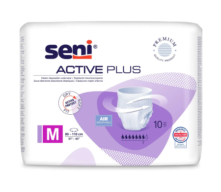 Incontinență Adulți - Seni Active Plus Medium (M) - Chilot Absorbant pentru Adulți (10 bucăți)
