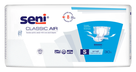 Incontinență Adulți - Seni Classic Air Small (S) - Scutece cu Sistem Închis pentru Adulți (30 bucăți)