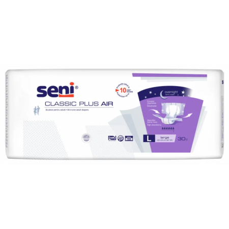 Incontinență Adulți - Seni Classic Plus Air Large (L) - Scutece cu Sistem Închis pentru Adulți (30 bucăți)