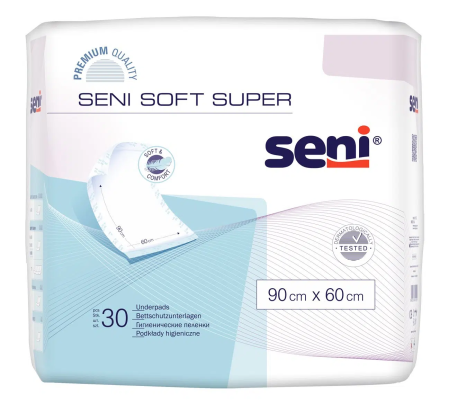 Incontinență Adulți - Seni Soft Super - Aleze Igienice de Protecție (90×60 cm, 30 bucăți)