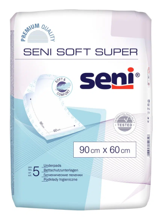 Incontinență Adulți - Seni Soft Super - Aleze Igienice de Protecție (90×60 cm, 5 bucăți)