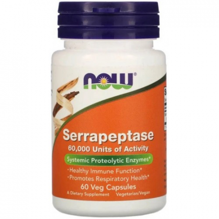 Suplimente alimentare - Serrapeptase, Enzime Proteolitice 60,000 SU - 60 capsule vegetale