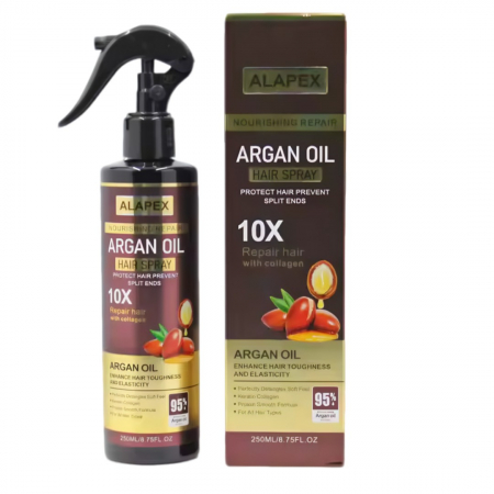 Cosmetice - Spray Profesional pentru Par cu Ulei de Argan, Hidratare Intensa, Protectie Termica si Stralucire Naturala | Ideal pentru Par Uscat, Deteriorat sau Vo