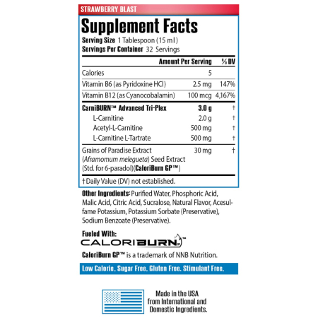 Sirenlabs L-carnitine Elite Burn, L-carnitina Lichida, Cu Aroma De Capsuni, 480 Ml [1]