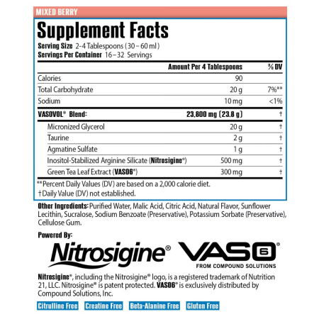Sirenlabs Vaso Vol, Formula Avansata Pentru Pompare Musculara Si Performanta Cu Aroma De Fructe De Padure, 960 Ml [2]