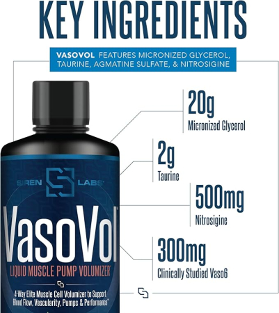 Sirenlabs Vaso Vol, Formula Avansata Pentru Pompare Musculara Si Performanta Cu Aroma De Fructe De Padure, 960 Ml [1]