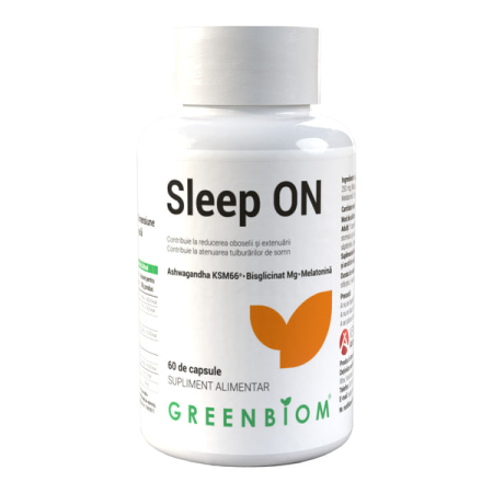 Suplimente alimentare - SleepON – supliment pentru somn odihnitor cu Ashwagandha, Magneziu și
Melatonină – 60 capsule