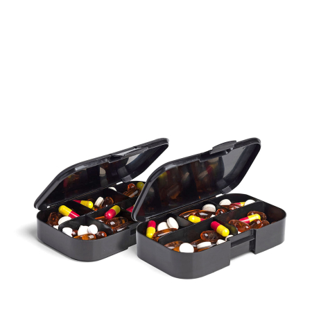 Smartshake, Pillbox Organizer, Cutie De Depozitare Capsule Si Tablete Cu 5 / 7 Compartimente, Pachet Dublu [2]