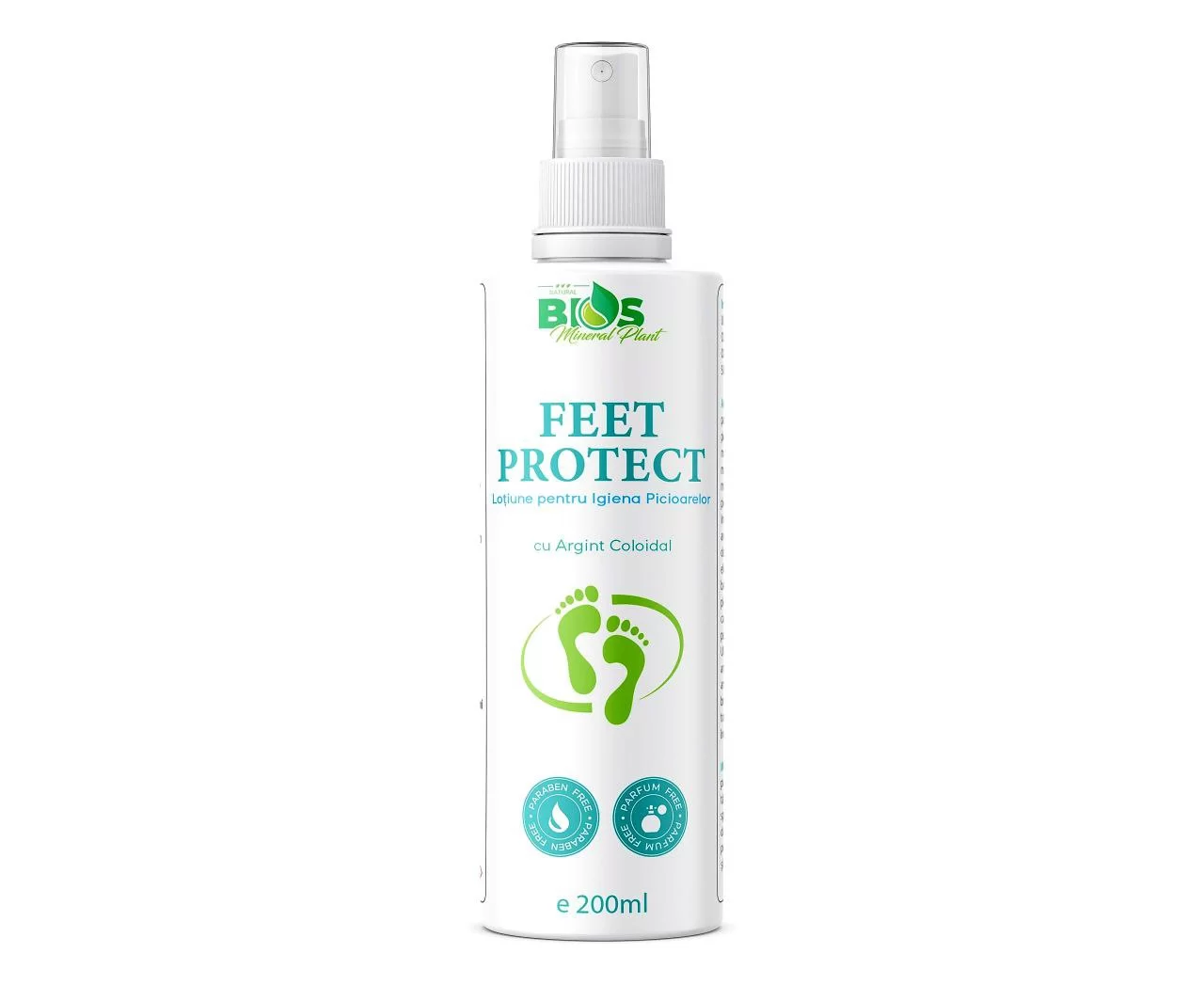 Solare - FEET PROTECT -Spray cu Argint Coloidal pentru Picioare și Unghii, 200 ml – Protecție împotriva Micozelor și Mirosurilor Neplăcute