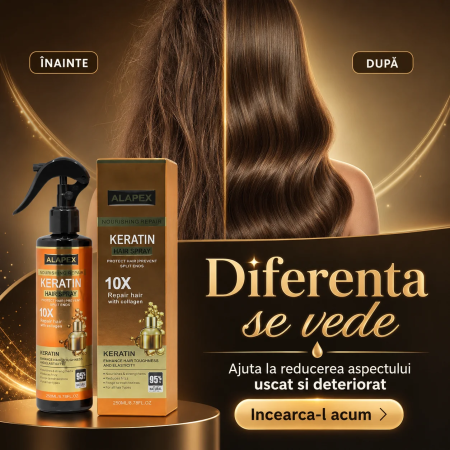 Spray de Păr cu Keratină și Colagen, 250 ml – Reparare Rapidă și Protecție Termică până la 230°C [1]