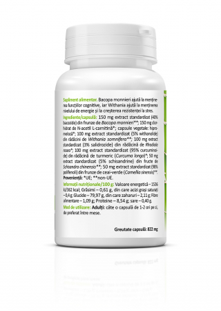 Stress Help Tonic nervos, adaptogen si antistres. 700 mg/capsula, 30 capsule [1]