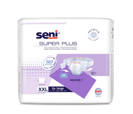 Incontinență Adulți - Super Seni Plus Extra Extra Large (XXL) - Scutece cu Sistem Închis pentru Adulți (10 bucăți)