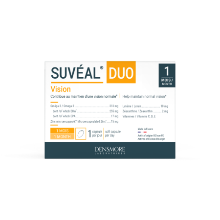 Suplimente alimentare - SUVÉAL® DUO 30 Densmore, 30 capsule - DHA, Luteină, Zeaxantină și Antioxidanți pentru Retină și Vedere
