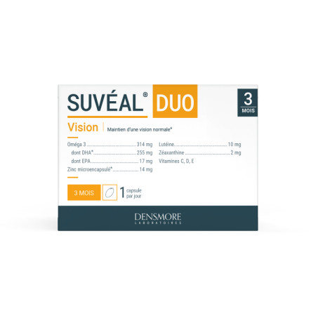 Suplimente alimentare - SUVÉAL® DUO 90 Densmore, 90 capsule - DHA, Luteină, Zeaxantină și Antioxidanți pentru Retină și Vedere