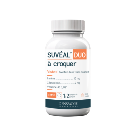 Suplimente alimentare - SUVÉAL® DUO À CROQUER Densmore, 90 tablete masticabile - Luteină, Zeaxantină și Antioxidanți pentru Retină și Vedere