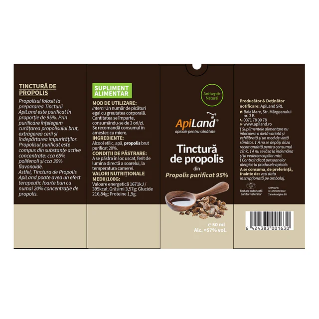 Tinctură de propolis purificat 95% ( Întărește sistemul imunitar ) * 50 ml [1]