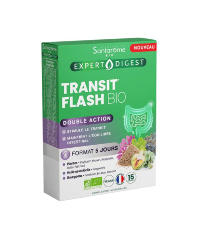 Tranzit intestinal - Tranzit Flash BIO x 15 cpr Santarome