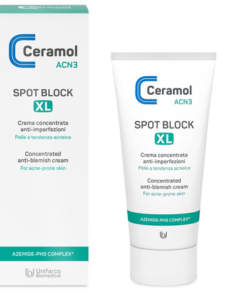 Cosmetice - Tratament local corector cu 15% acid azelaic XL Spot Block, 50 ml, Ceramol - pentru imperfecțiuni, comedoane și roșeață