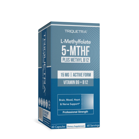 Suplimente alimentare - Triquetra L-methylfolate 5-mthf, Forma Bioactiva A Acidului Folic Pentru Sustinerea Functiei Cognitive, A Energiei Celulare Si A Sistemului Nervos, 60 Cps