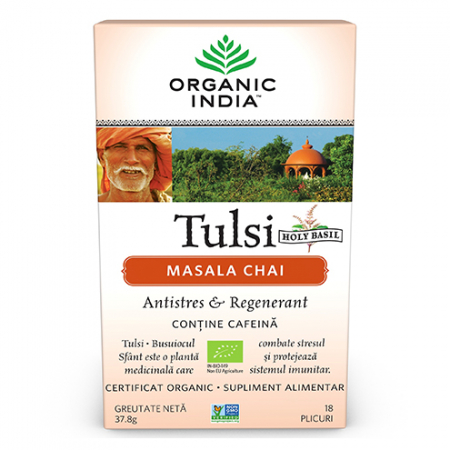 Cautare dupa forma farmaceutica - Tulsi (Busuioc Sfant) Masala Chai | Relaxant &amp; Regenerant, plicuri