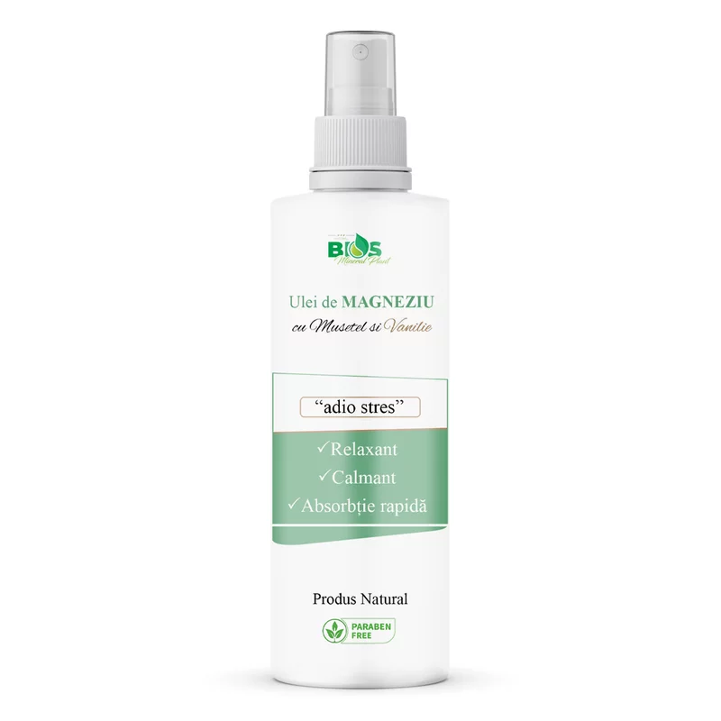 Bebe/Junior - SPRAY cu Ulei de Magneziu cu Musetel si Vanilie Adio Stres, 200 ml