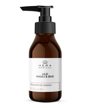 Uleiuri de corp - Ulei de masaj și baie cu Trandafir de Damasc, 100 ml – hidratare, catifelare și relaxare