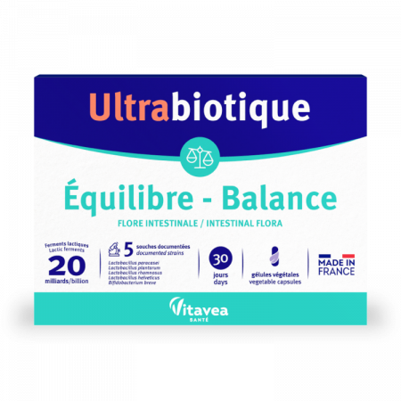 Suplimente alimentare - Ultrabiotique Équilibre, Probiotic pentru echilibrul microbiomului, 30 capsule vegetale