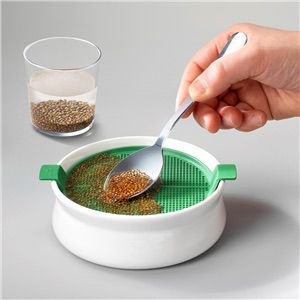 Aparatura - Vas de ceramica cu sita pentru germinare seminte mucilaginoase