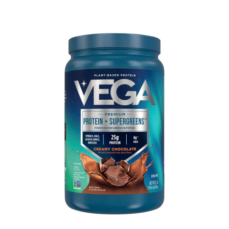 Suplimente alimentare - Vega Premium Protein + Supergreens Chocolate Flavor, Proteina Vegetala, Cu Aroma De Ciocolata, 624 G
