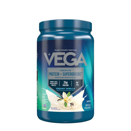 Suplimente alimentare - Vega Premium Protein + Supergreens Creamy Vanilla Flavor, Proteina Vegetala, Cu Aroma De Vanilie, 624 G