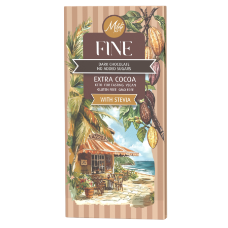Alimente eco & bio - Vegan Ciocolata Neagra cu stevia, dieta, keto, fara zahar, fara gluten, 63% cacao